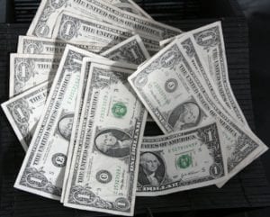 Pile of dollar bills