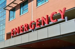 Emergency room sign at hospital