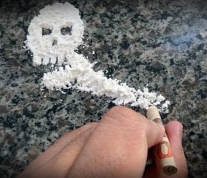 Skull made of cocaine