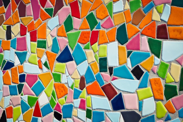 Mosaic created from broken pieces