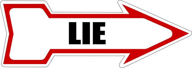 Arrow sign pointing to a lie